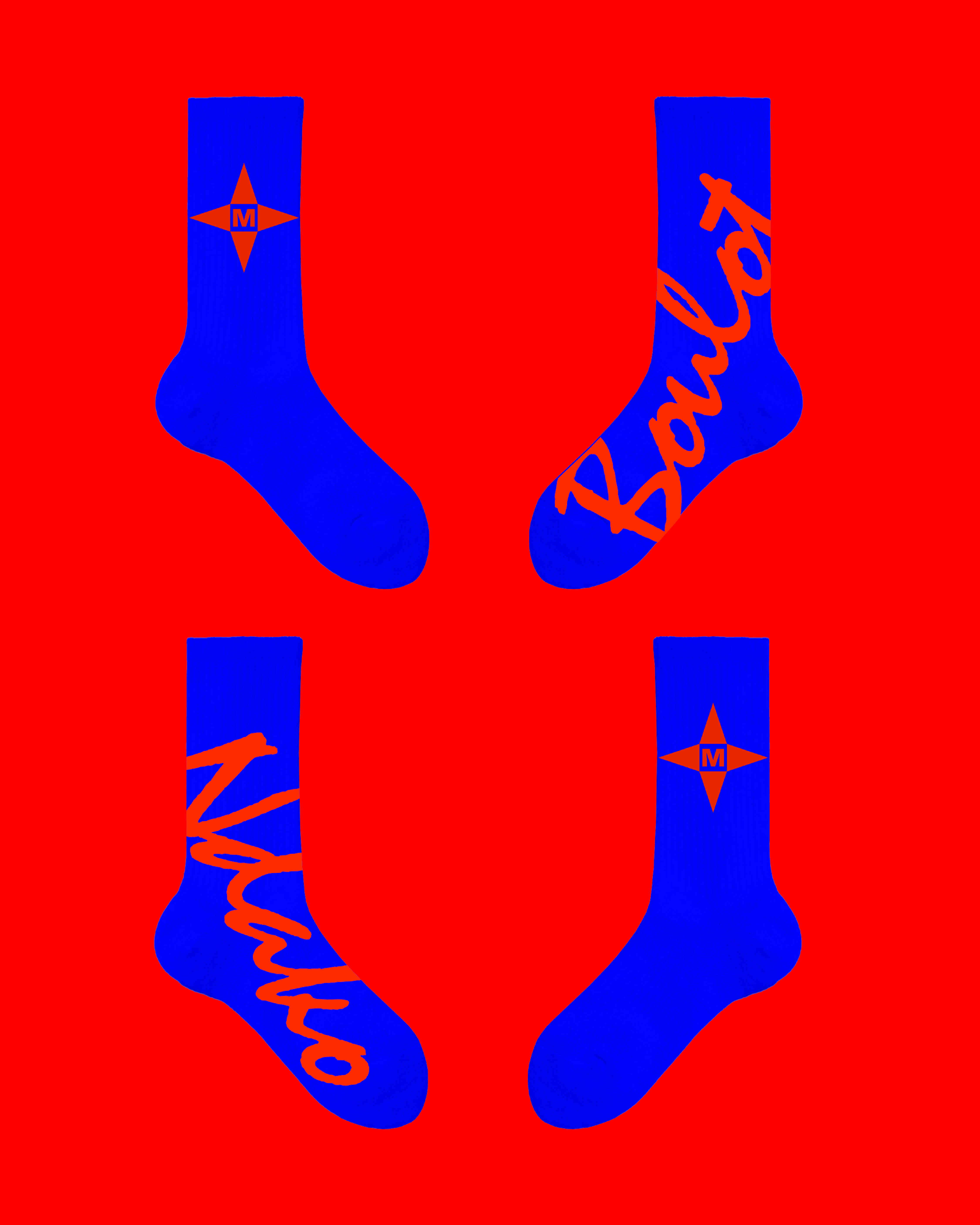 MS Boulot Ndako Socks (Electric Blue)