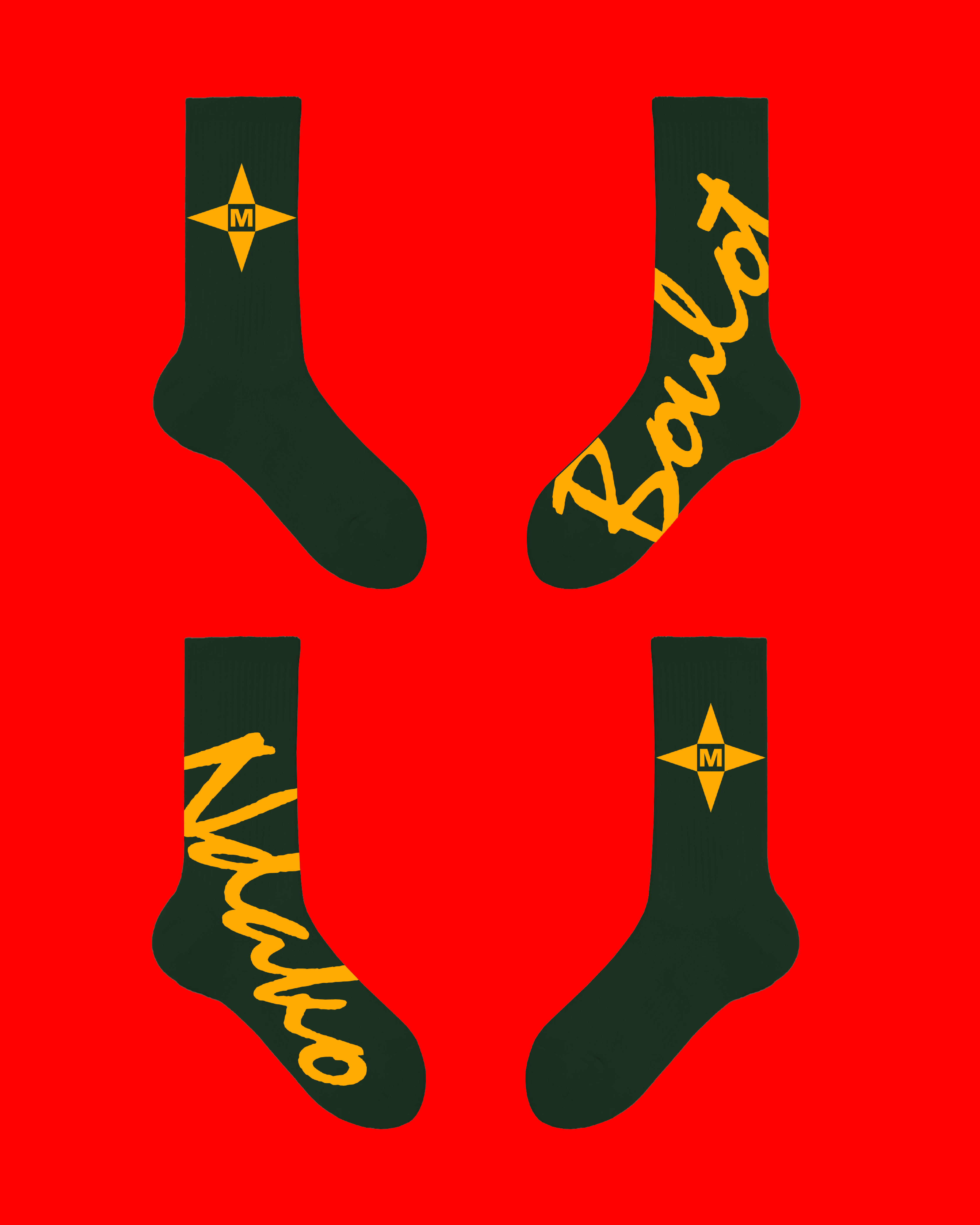 MS Boulot Ndako Socks (Forest Green)